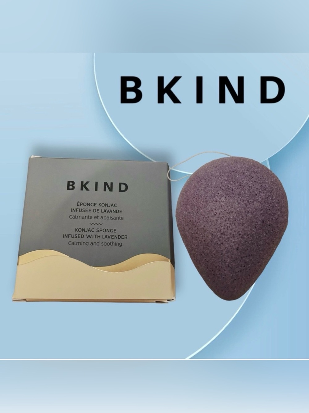🇨🇦🆕NIB BKIND |FULL| Eco Friendly Cleansing Konjac Sponge - Lavender
